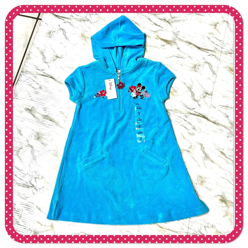 💝 DISNEY 💝 new blue girls’ swim robe/cover ups size Small/6/6X